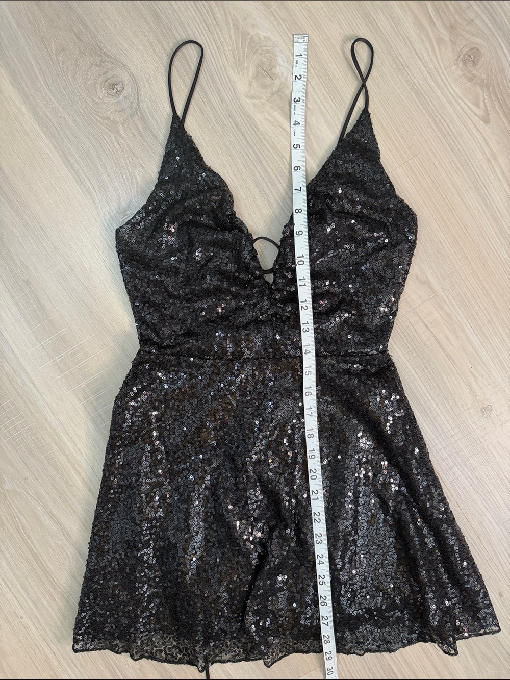Lucy in the Sky Black Sequin Cocktail Party Mini Dress. Sz M - Picture 8 of 10